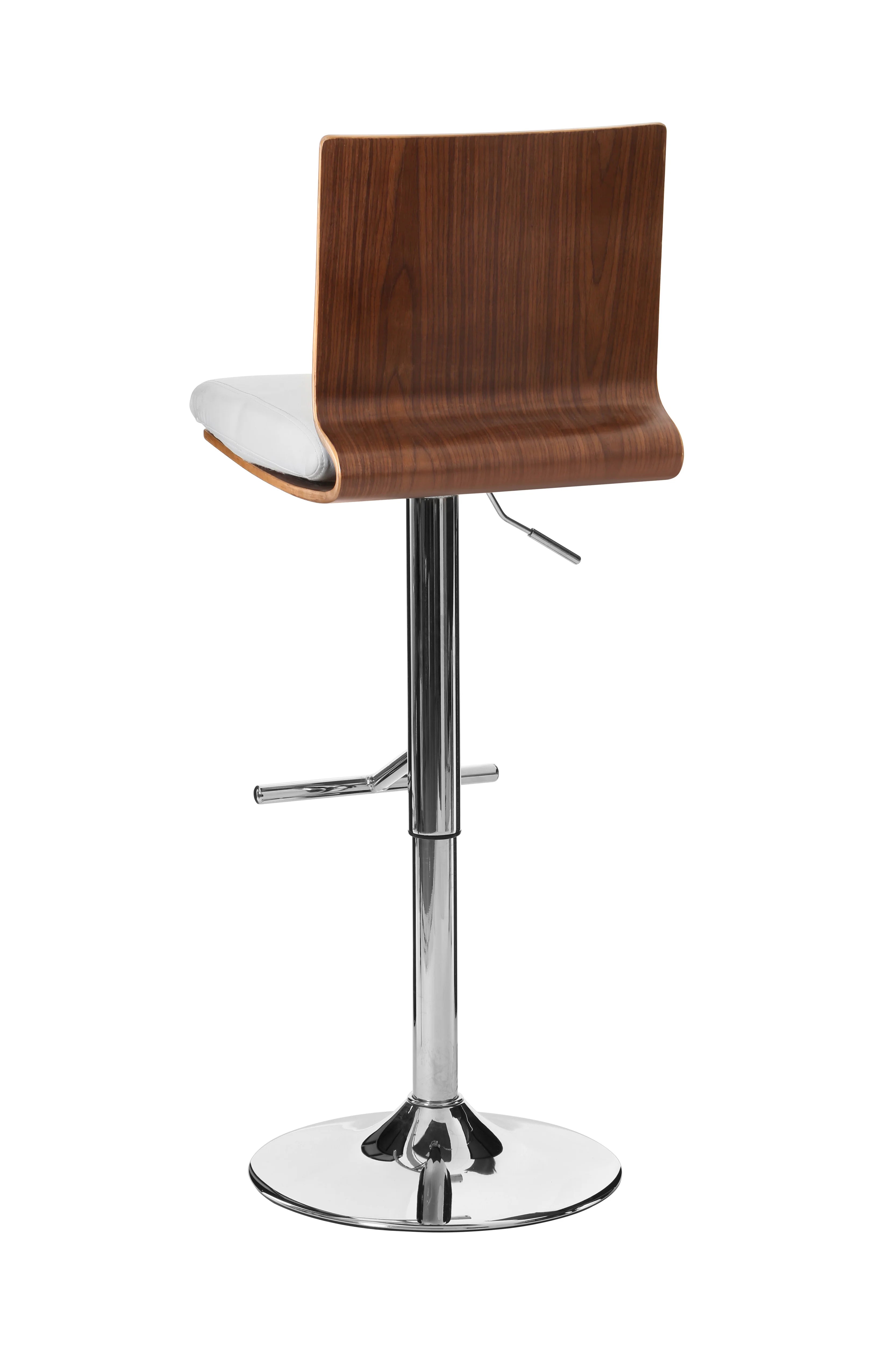 Bourton Walnut Brown Wood & White Bar Stool